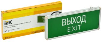 Светильник аварийный ССА1001 на светодиодах 3Вт 1,5ч односторонний ВЫХОД-EXIT IEK Светильник аварийный ССА1001 на светодиодах 3Вт 1,5ч односторонний ВЫХОД-EXIT IEK
