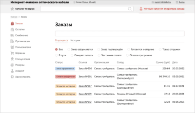 Интернет-магазин для завода Инкаб