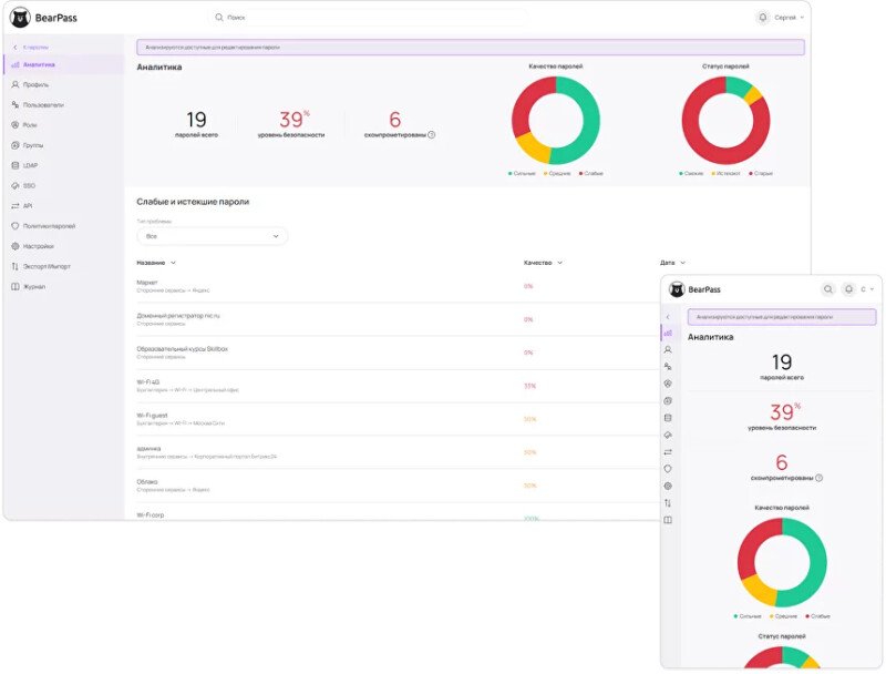 Продукт BearPass Скриншот BearPass