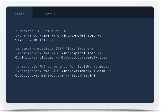 Captura de tela CAD Exchanger CLI imagem 1